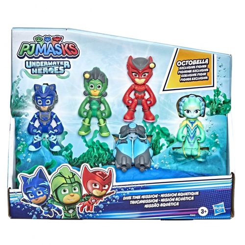 Pyjamasques Pack De 4 Figurines Mission Aquatique