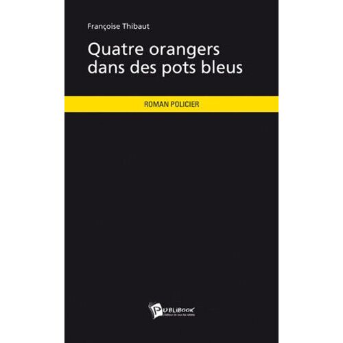 Quatre Orangers Dans Des Pots Bleus