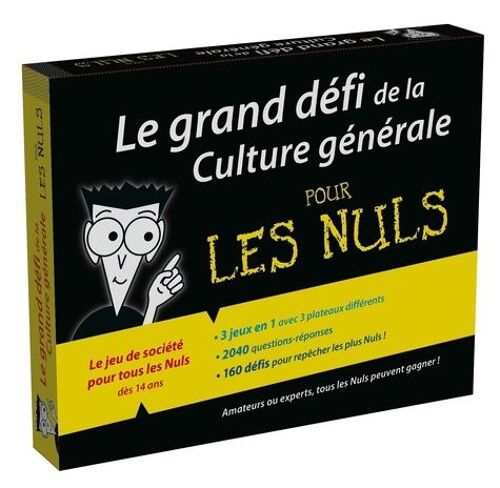 Le Grand Défi De La Culture Générale Pour Les Nuls - Coffret Contenant 3 Plateaux De Jeux, 2040 Questions, 160 Défis, 1 Dé Et 6 Pions