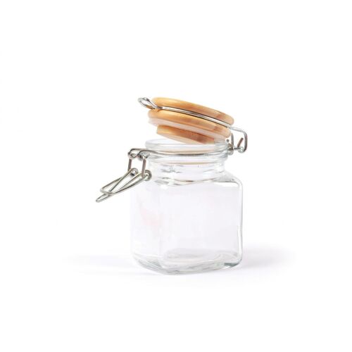 Graine Creative Mini Bocal Carre Avec Couvercle En Bois 5.3x5.3cm