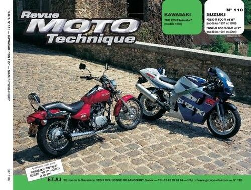 Revue Moto Technique Numero 110 : Kawasaki Bn125 (97/98) Et Suzuki Gsxr 60