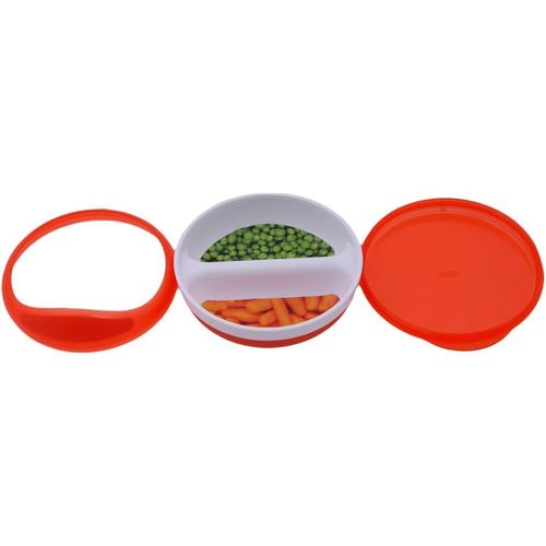Kalanka-Oxo Assiette 2 Divisions Avec Couvercle Orange