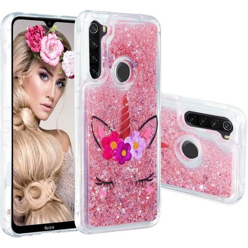 Redmi Note 8t Coque Bling Glitter Sparkle Floating Antichoc Protective Housse En Cuir Compatible Pour Xiaomi Redmi Note 8t Sleeping Beauty Unicorn Xyls.