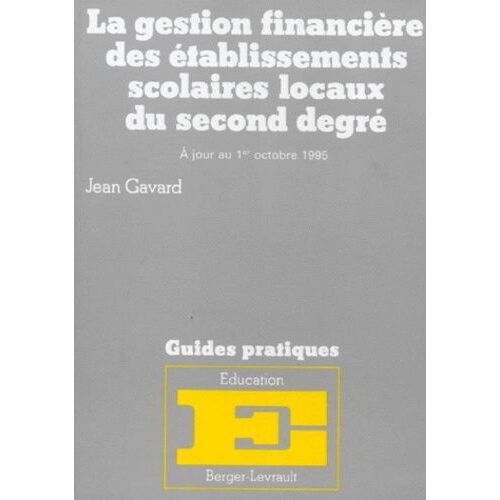 La Gestion Financière Des Établissements Scolaires Locaux Du Second Degré