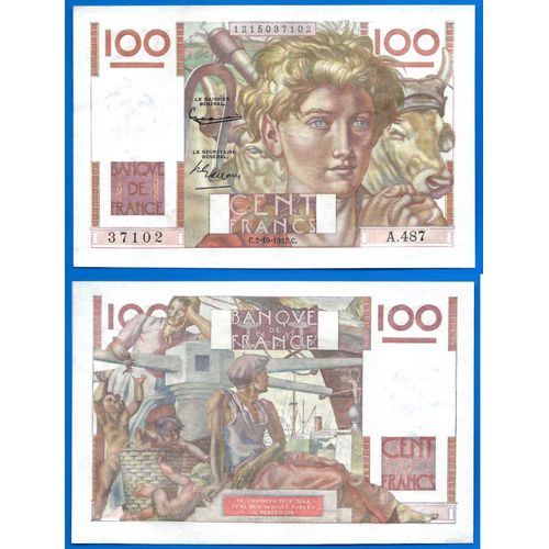France 100 Francs 1952 Jeune Paysan Franc Billet Frcs Frs Frc