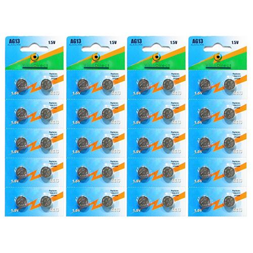 Lot de 40 Piles bouton plates Type AG13 1,5V compatibles LR44 - Visiodirect -