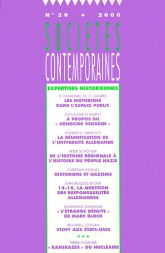 Sociétés Contemporaines N° 39/2000 - Expertises Historiennes