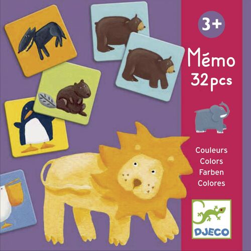Djeco Mémo Animaux Couleurs