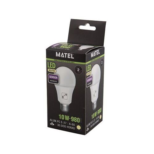 Ampoule Led À Détecteur De Mouvement Matel E27 10w Neutre
