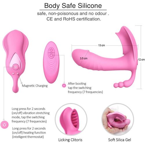 Gøde Va Et Víent Vibrateur Femme Sex Clitoridien Masseur Portable, Masseur Électrique Télécommandé Sans Fil, Masseur Médical En Silicone, Chargement Usb 100% Étanche, 9 Vibration Tk0