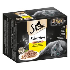 12x85g Variations À La Volaille Sélection En Sauce Sheba - Nourriture Pour Chat
