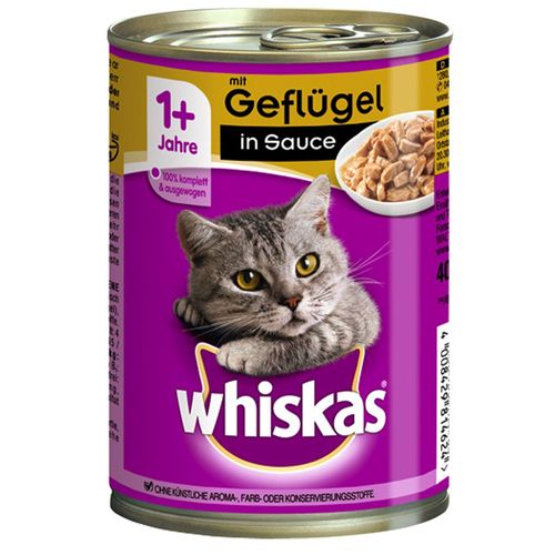24x400g Whiskas Adult 1+ Volaille - Whiskas En Sauce Pour Chat
