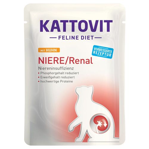 24x85g Renal Spécial Reins Poulet Kattovit - Pâtée Pour Chat