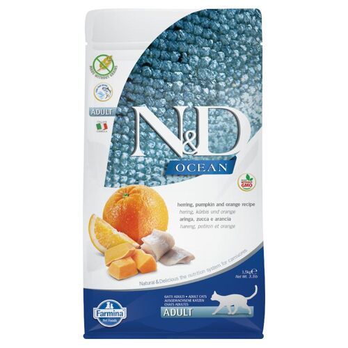 Farmina N&d Ocean Adult Sans Céréales Hareng, Potiron, Orange 3x1,5kg
