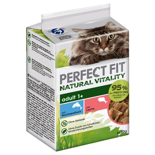 36x50g Natural Vitality Adult Poissons De L'océan, Saumon, Perfect Fit - Pâtée Pour Chat