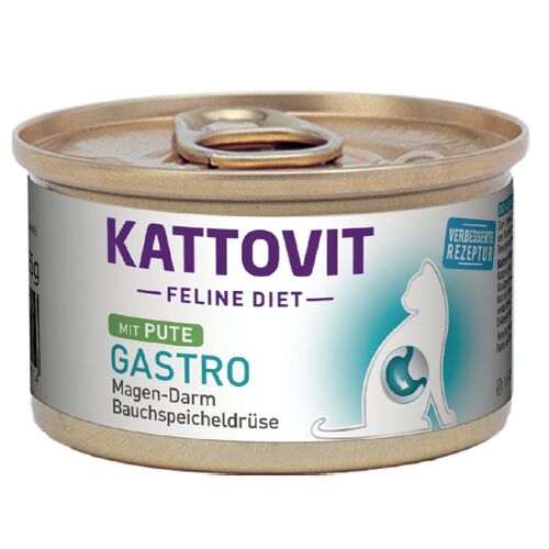 12x85g Kattovit Gastro Dinde - Pâtée Pour Chat