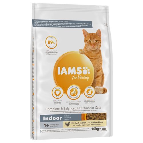2x10kg Iams For Vitality Adult Indoor Poulet - Croquettes Pour Chat