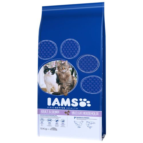 15kg Adult Multi-Cat Iams Croquettes Pour Chat