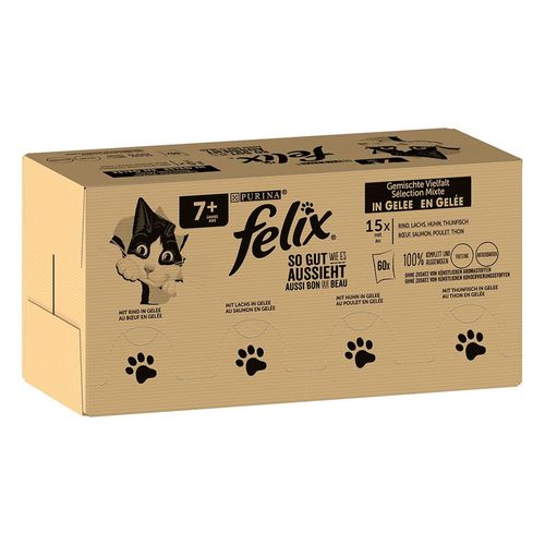 120x85g Jumbopack Felix Tendres Effilés Senior - Pâtée Pour Chat