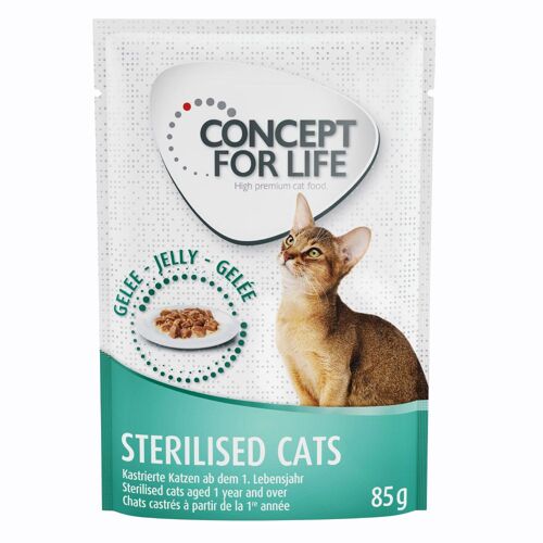 24x85g Sterilised Cats En Gelée Concept For Life - Sachets Et Boîtes Pour Chat