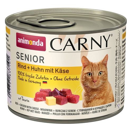 6x200g Senior B¿Uf, Poulet, Fromage Animonda Carny - Pâtée Pour Chat