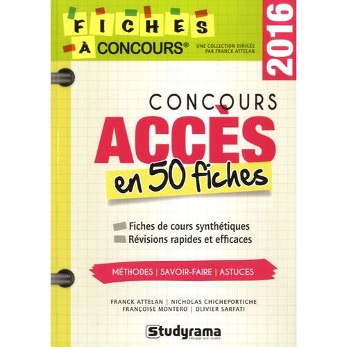 Concours Accès En 50 Fiches 2016