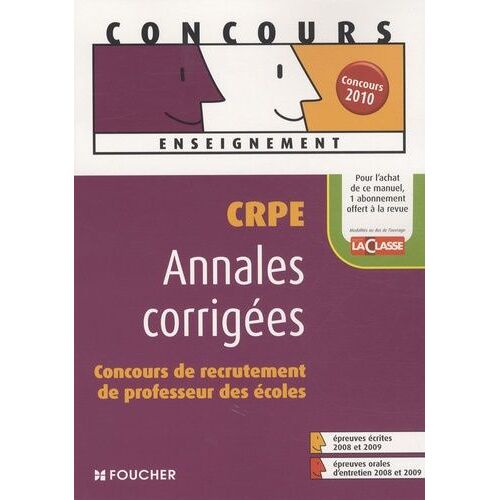 Annales Corrigées Crpe - Concours De Recrutement De Professeur Des Écoles