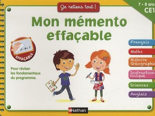 Mon Mémento Effaçable - Ce1 7-8 Ans