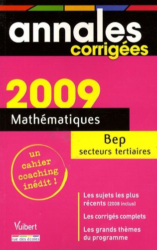 Mathématiques Bep Tertiaires - Edition 2009
