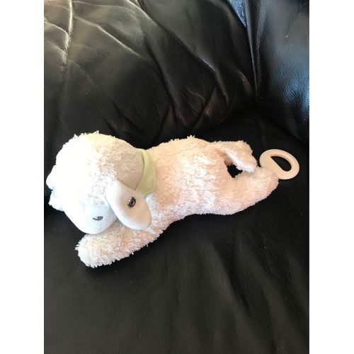 Peluche Musicale Agneau Steiff Blanc Bandana Vert Mouton 26 Cm