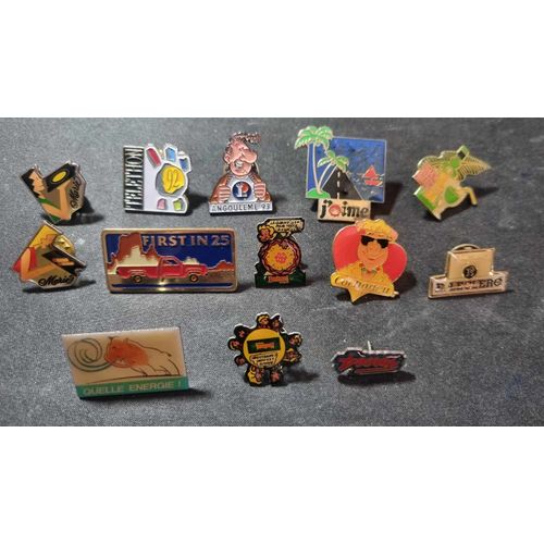Lot De 13 Pin's Pub Leclerc, Marie, Buitoni, Force 4, Cochonou, Telethon ......