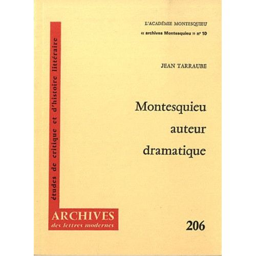 Montesquieu Auteur Dramatique