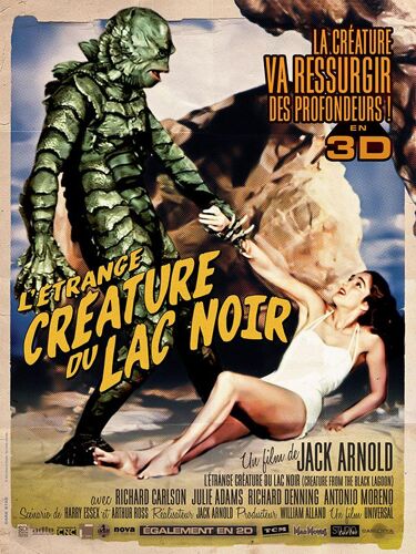 L’Étrange Créature Du Lac Noir De Jack Arnold Avec Richard Carlson, Julie Adams... - Affiche Originale De Film Format 40 X 60 Cm