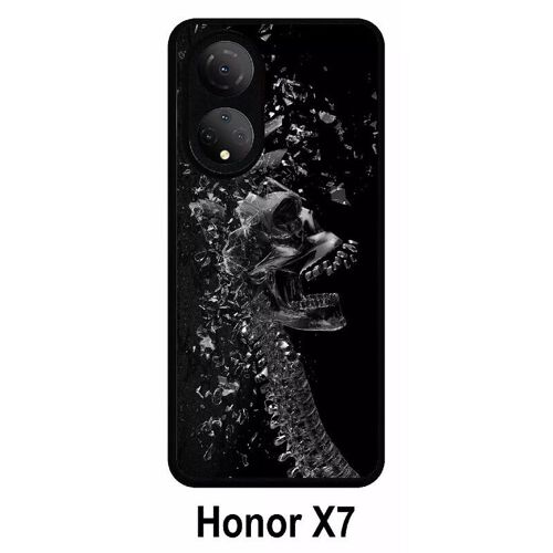 Coque Honor X7 - Squelette Verre Bris - Silicone - Noir
