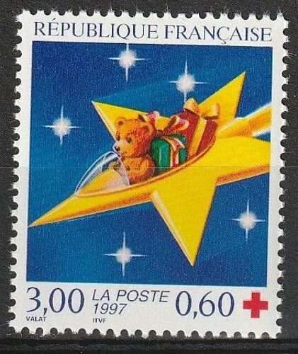 Au Profit De La Croix Rouge, Fêtes De Fin D'année. Ourson Dans Une Étoile. Timbre Neuf** 1997 N° 3122