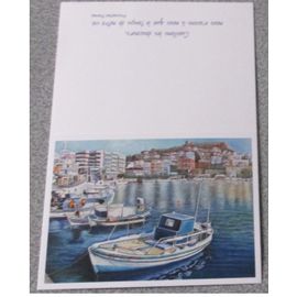 Calendrier De Poche Avec L'image De Bateaux Sur Une Eau Bleue - Port En Plein Soleil De T. Iliadis - Année 2018 - Avec Mention Et Coordonnées D'une Association - 11x16cm Ouvert