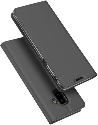 pour Samsung Galaxy J6 Plus, Coque Pochette pour Galaxy J6+ Fonction Wallet - Noir