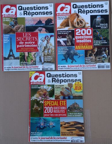 Lot De 3 Magazines "Ça M'intéresse Guestion Et Reponses"