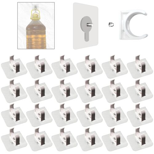 Fixation Tuyau 25mm Clips Plomberie Attache Tube PVC Auto-Adhésifs Tuyaux Support en U pour Tuyau pour Tuyau Piscine Home Gaz(Blanche)