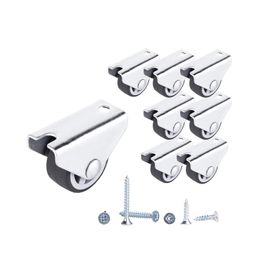 (Lot de 8 pièces) Roulettes fixes en caoutchouc Roulettes robustes de 30 mm Roulettes non pivotantes pour chariot de table à meubles (8)