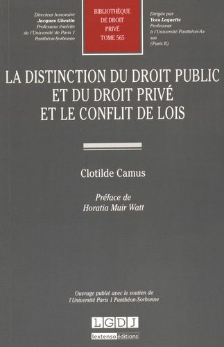 La Distinction Du Droit Public Et Du Droit Privé Et Le Conflit De Lois