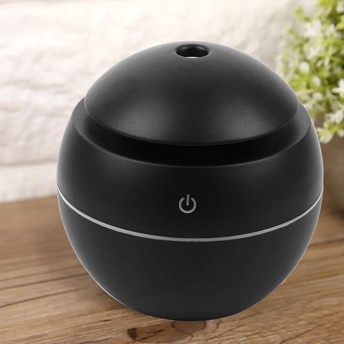Humidificateur d'huile Essentielle Diffuseur d'huile d'arôme ultrasonique avec câble USB pour purificateur d'air de Chambre (3,82 x 3,82 x 3,82 Pouces)(Noir)