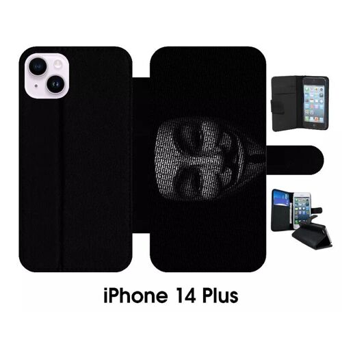 Etui À Rabat Iphone 14+ - Anonymous - Simili-Cuir - Noir