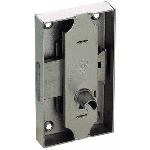 Serrure de meuble S45 - type 12.041- acier blanchi - axe 25 - droite SERFA