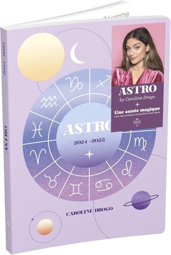 Agenda 2024 - 2025 Astrologie Caroline Drogo Semainier Couverture Semi Rigide Coins Ronds 15x21 1semaine / 2pages