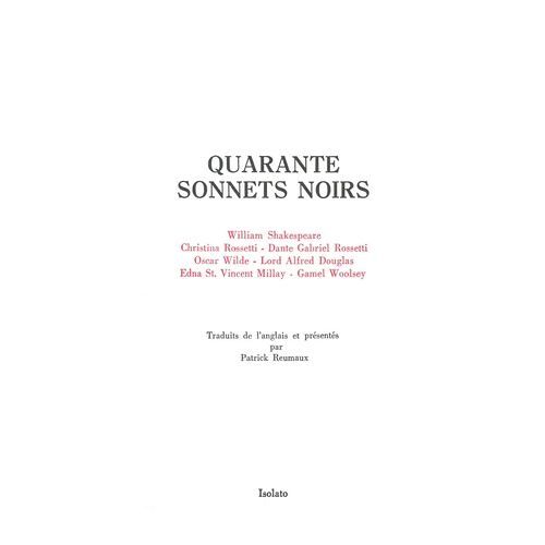 Quarante Sonnets Noir