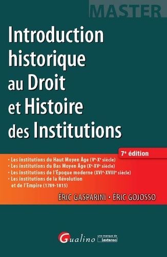 Introduction Historique Au Droit Et Histoire Des Institutions