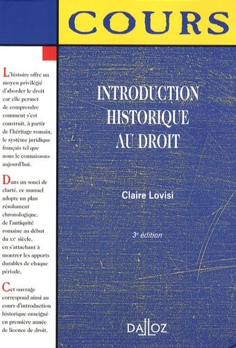 Introduction Historique Au Droit - Edition 2007