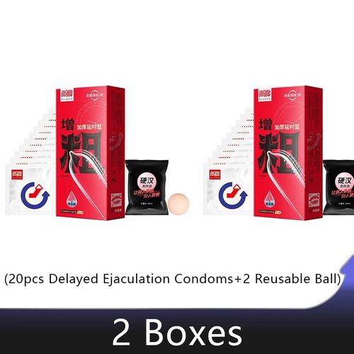 Boule D'orgasme Pour Hommes,Éjaculation Retardée,Cônes De Massage,Longue Durée,Caoutchouc,Extension De 3cm,Manchon De Pénis,Produits Sexuels,Outils.2 Box A.