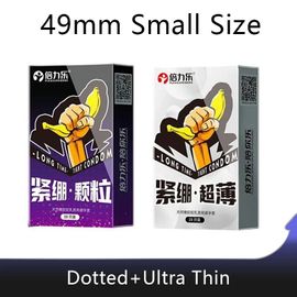 Préservatifs À Gros Points Pour Hommes,Taille 49mm,Slim Fit,Orgasme,Latex,Petite Taille,Mince 001,Manchon Pour Pénis,Jouets Sexuels,Boutique De Produits.2 Boxes C.